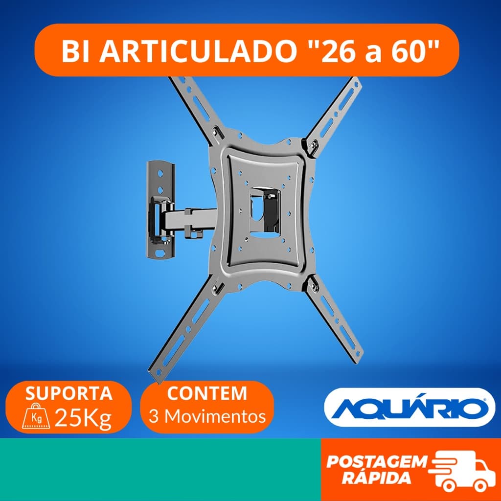 PROMOÇÃO LANÇAMENTO!!! - Suporte Articulado para Tv Até 60 Polegadas Aquário SAV-3400