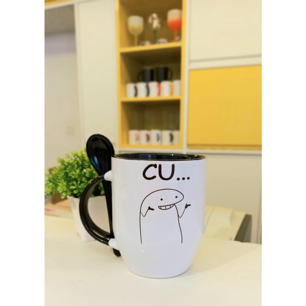 Caneca Com Colher  - Flork, Cunhado você merecia o mundo mas só tinha dinheiro para uma caneca.
