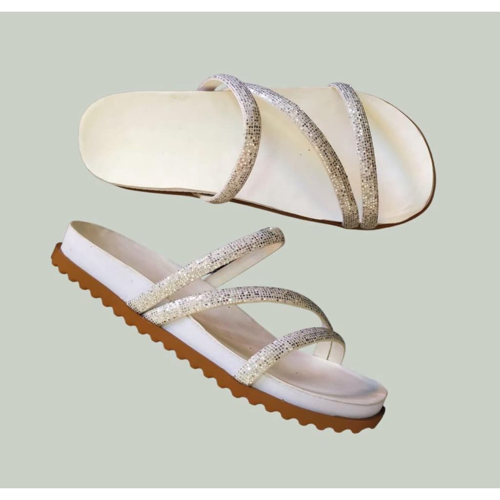 Sandália Papete Glitter Birken Rasteirinha Feminina Brilho Chinelo Confortável