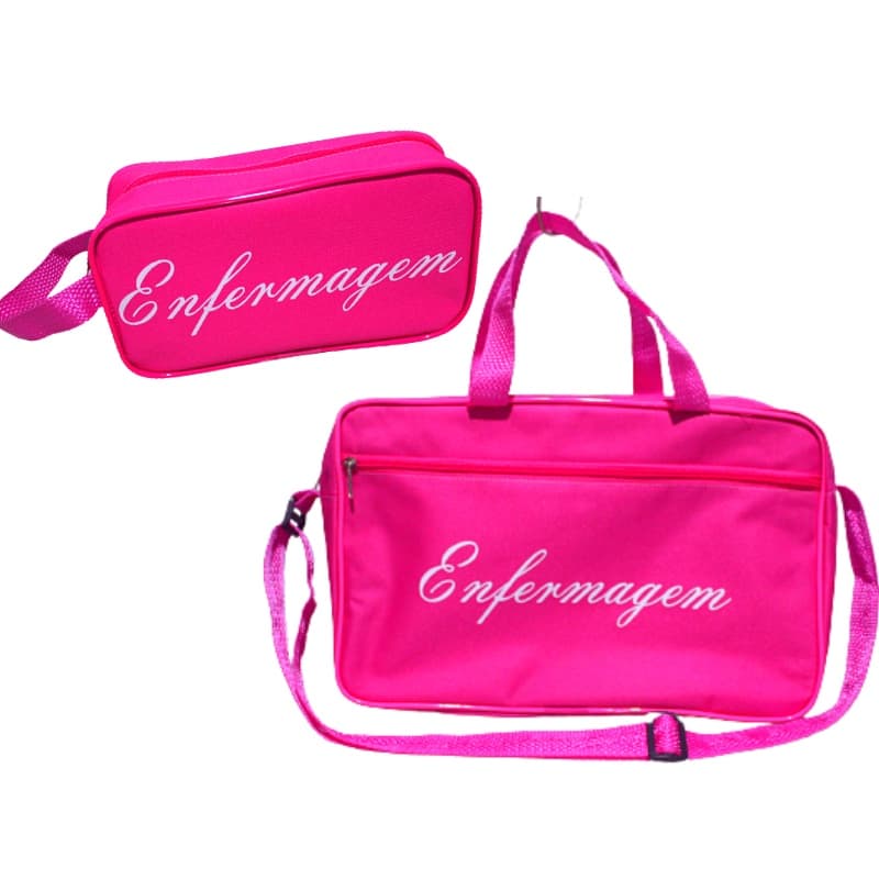 Kit Bolsa e Necessaire Luxo Personalizado Enfermagem (Diversas Cores)