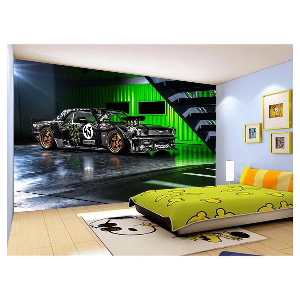 Papel de Parede Decorativo - Adesivo de Parede Carros Clássicos Antigo Retrô M² CXR060