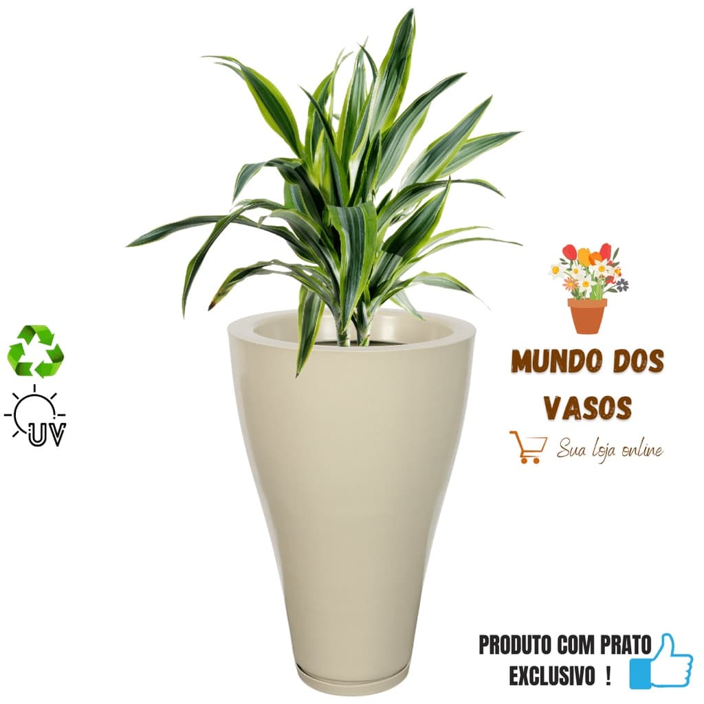Vaso De Planta Coluna Red. Elegance Polido N02