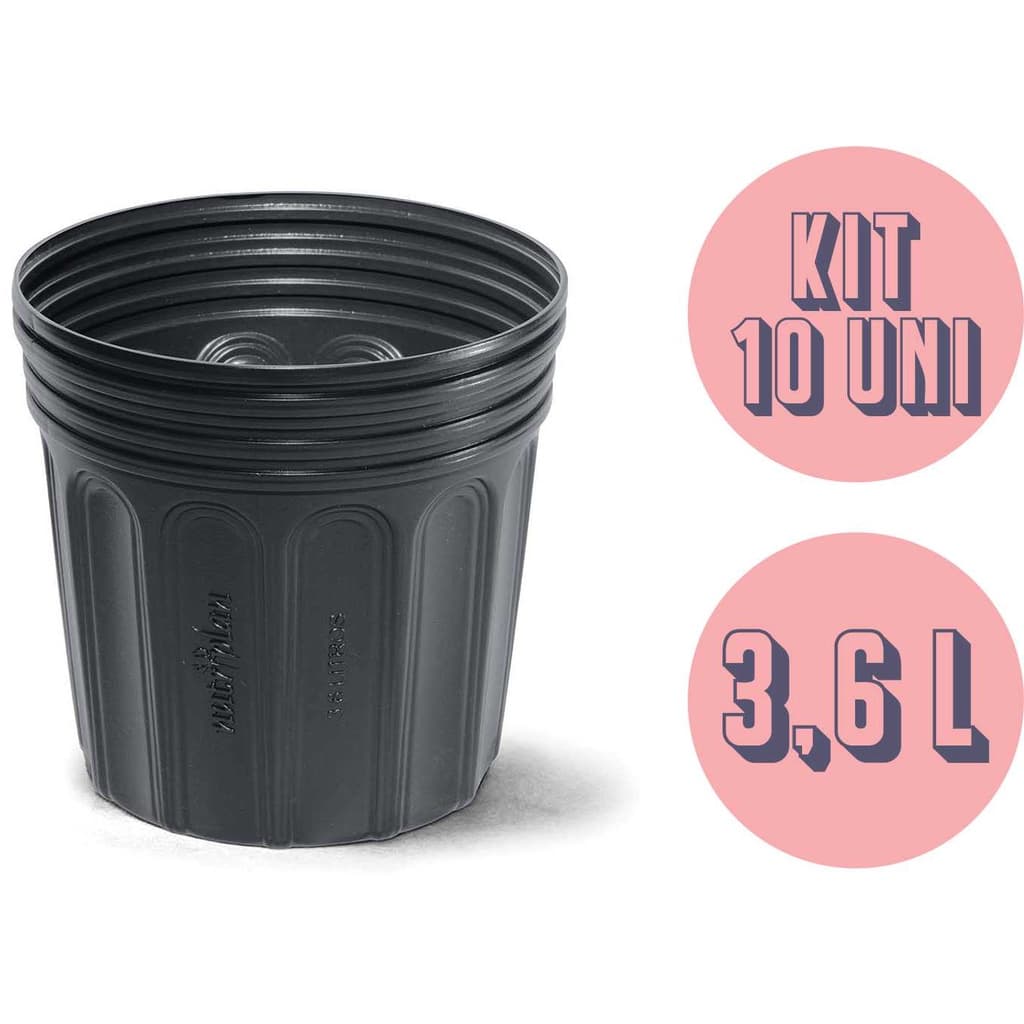 10 Vaso 3,6 Litros para Mudas Plantas Jadinagem Flores Frutiferas Temperos Nutriplan