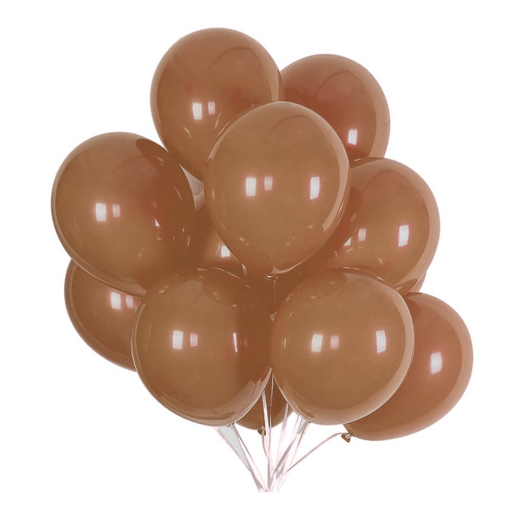 50 Unidades Balão Bexiga Marrom Liso Número 7 Polegadas Para Festas
