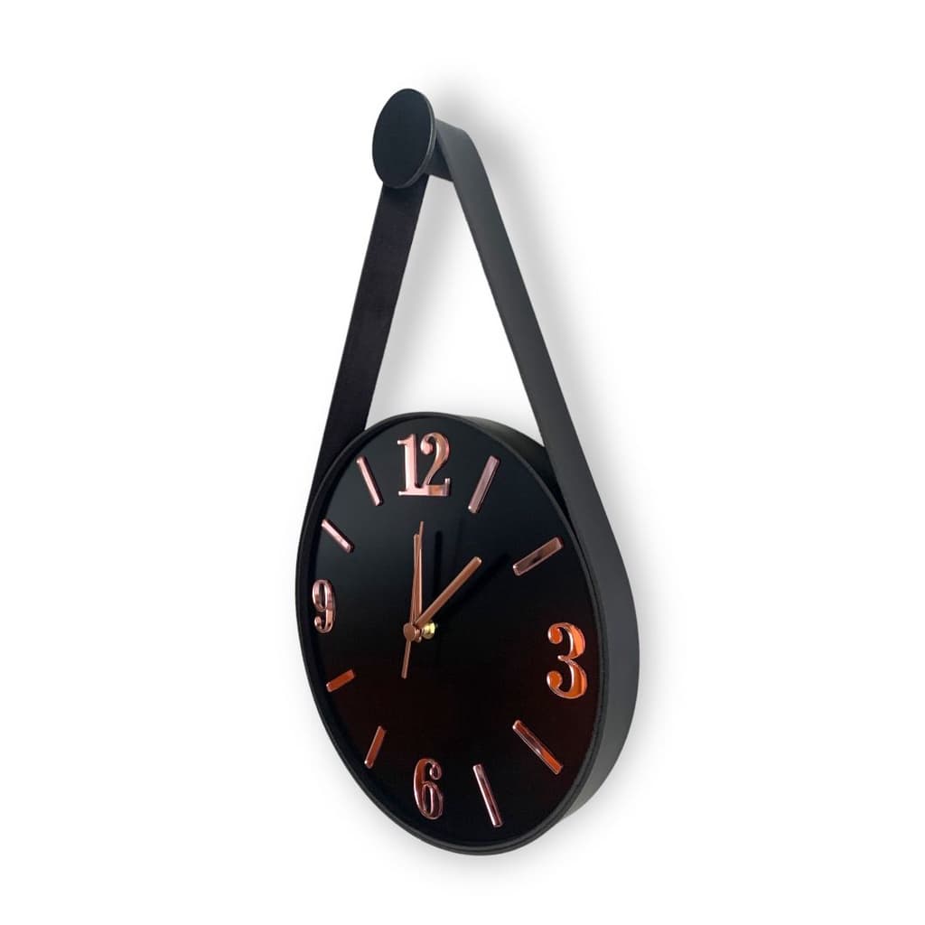RELÓGIO DE PAREDE ADNET PRETO CARDINAIS ROSE 25 CM