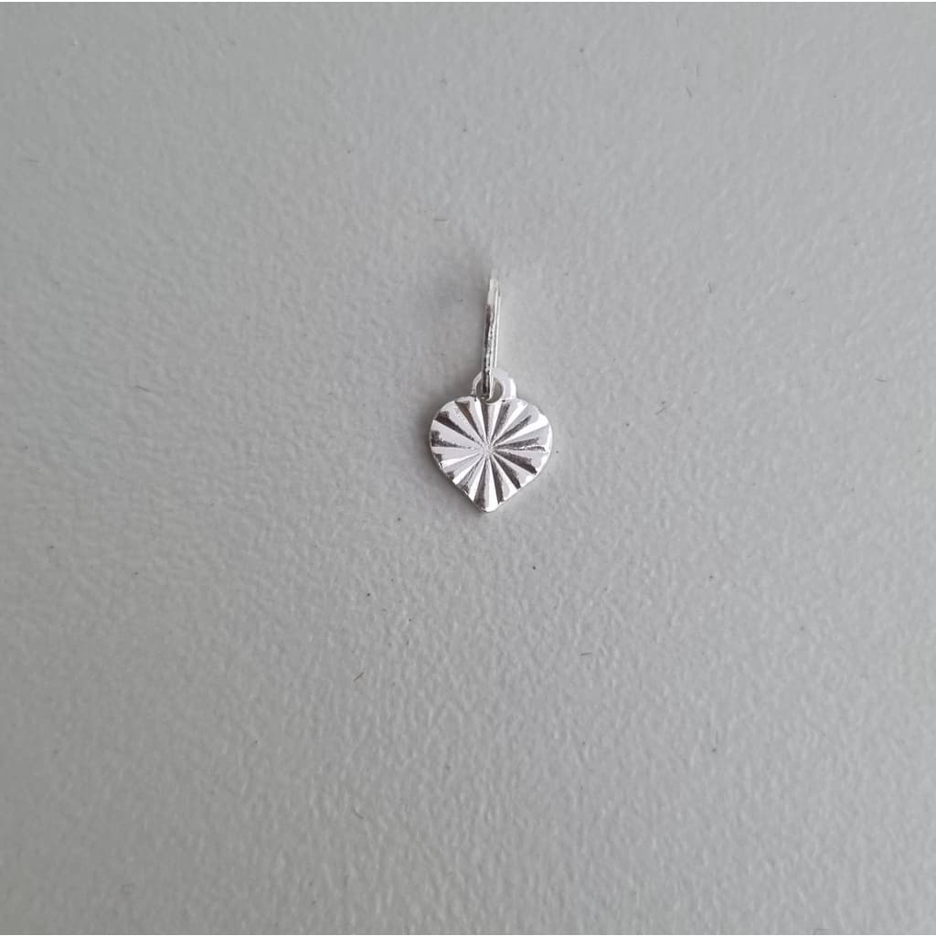 Pingente Coração Mini Diamantado 6mm x 13mm Prata 925 - 01-7115AG