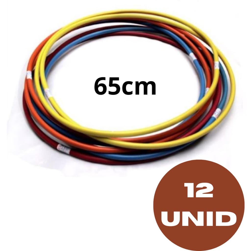 Kit  Bambolês Arco Infantil Sortidos e Colorido 65cm - 12 unid
