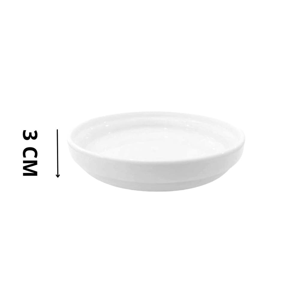 Bandeja Porcelana Branca Segunda Linha Redonda Travessa Assadeira 350 ML