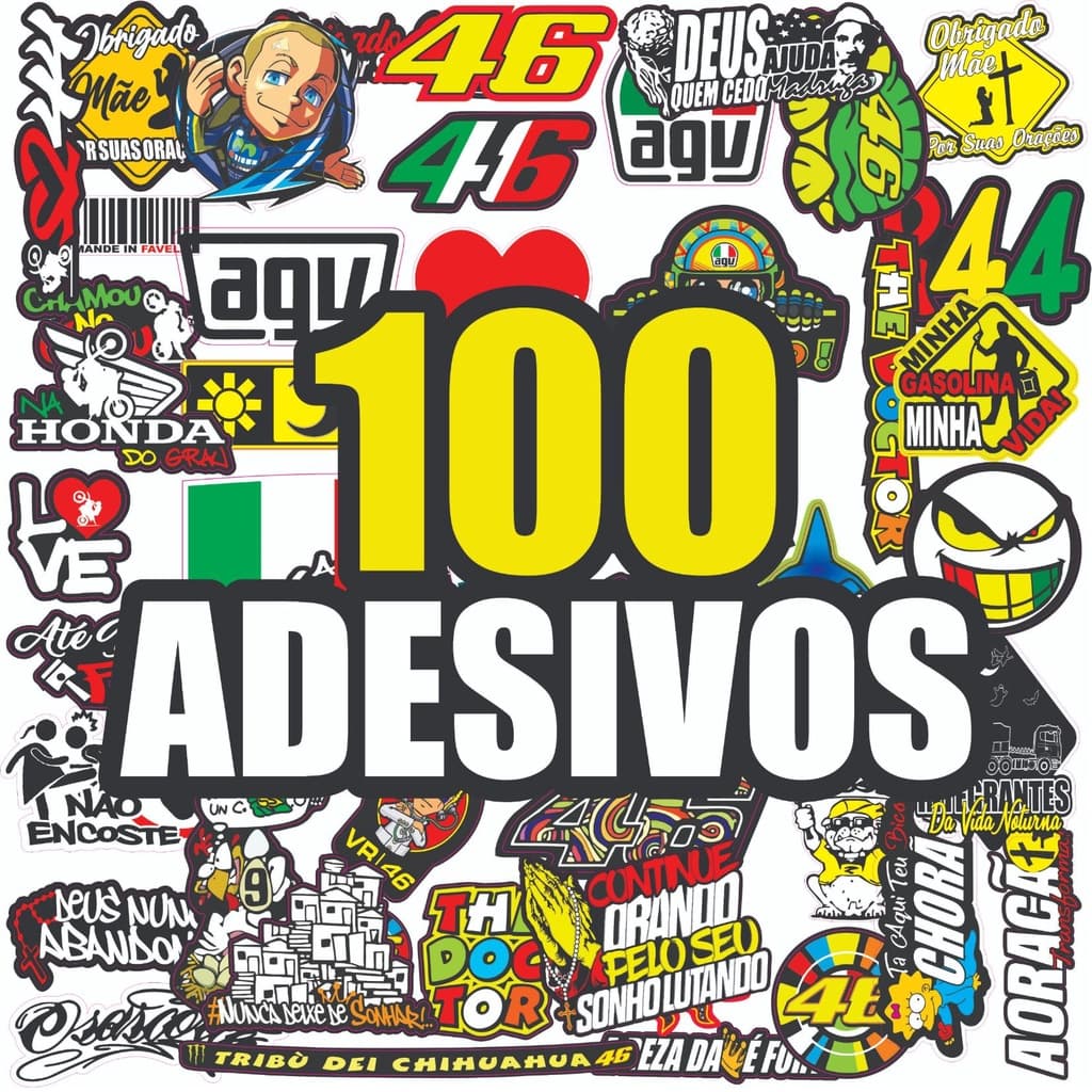 100 Adesivos de Moto Divertidos Para Colar em bike, capacete, paralama, caixa de motoboy e bicicleta
