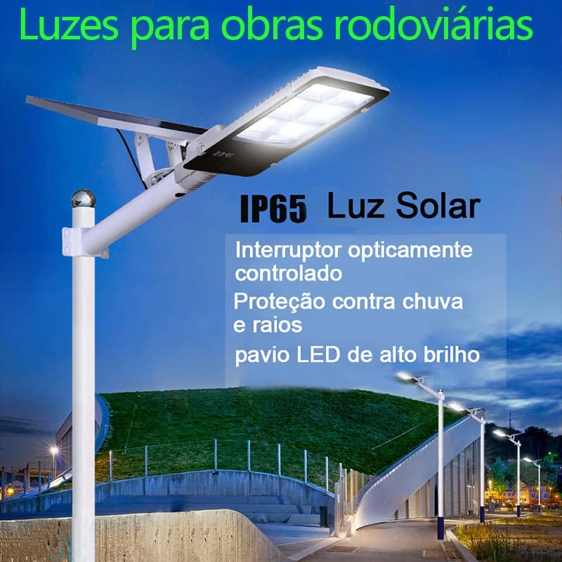 Enorme luz solar LED de rua Lâmpada solar LED exterior iluminação pública 300W concha de alumínio tem dissipação rápida de calor