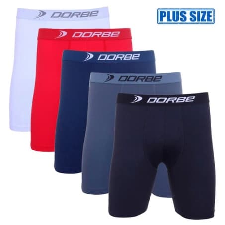 Kit 5 Cuecas Long Leg Plus Size Poliamida Dorbe Não Enrola Original Masculina Cueca Longa Microfibra