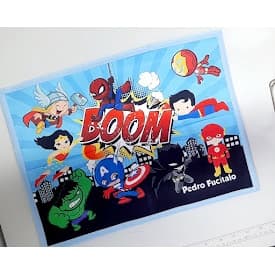 Jogo americano IMPERMEÁVEL Menino infantil escolar personalizado com nome e tema á escolher 30x40cm