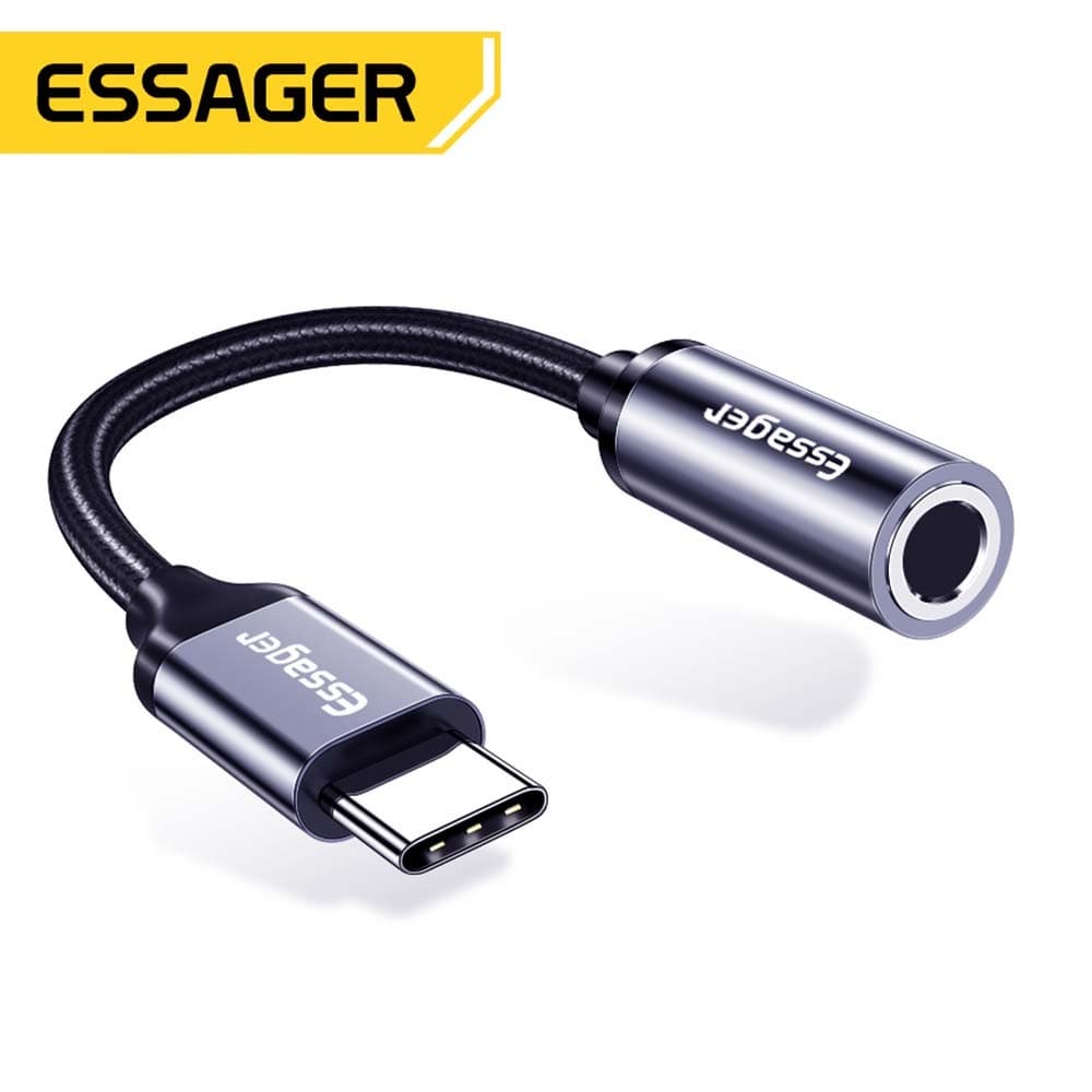 Adaptador Tipo C Macho Para P2 3,5mm Fêmea Reforçado Essager