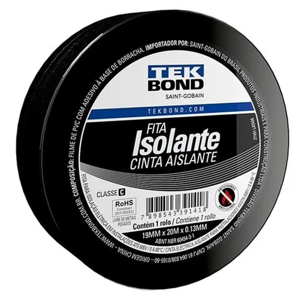 Fita Isolante Tekbond 19mm x 10mm