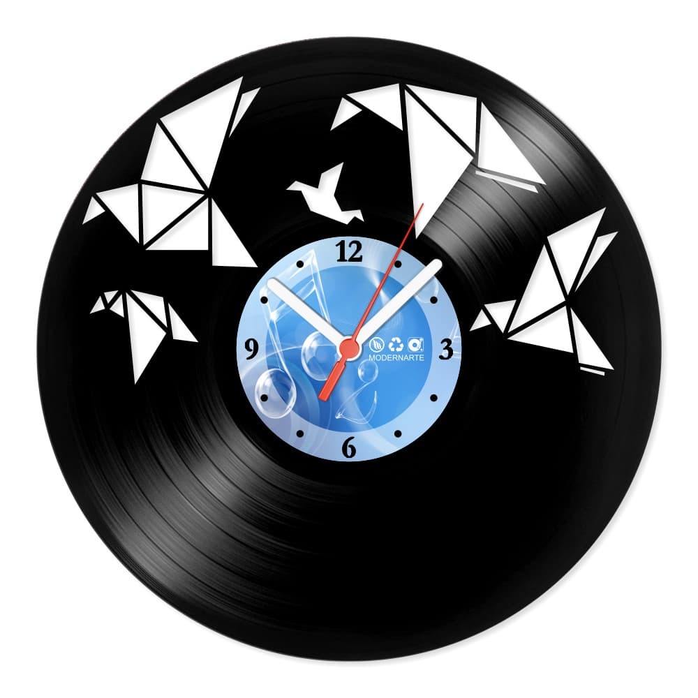 Relógio Decorativo de Parede Vinil Escritório Origami 2