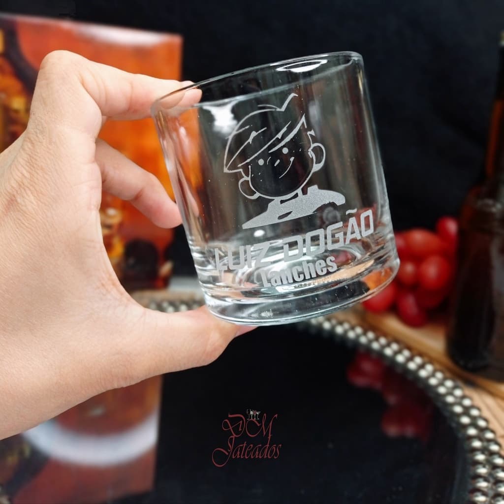 2 Copos de Whisky - Vidro - Personalizado jateamento (TRANSPARENTE)