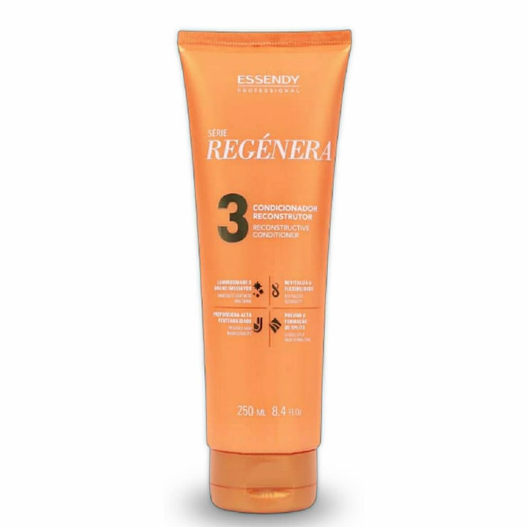 Condicionador Reconstrutor Série Regénera 250ml Essendy - Tratamento capilar contra desidratação e agressões externas Protege Renova Fortalece Reconstroi o cabelo - Profissional Original