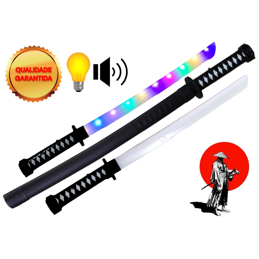 Espada De Brinquedo Samurai Som E Luz Sensor De Movimento 68 CM