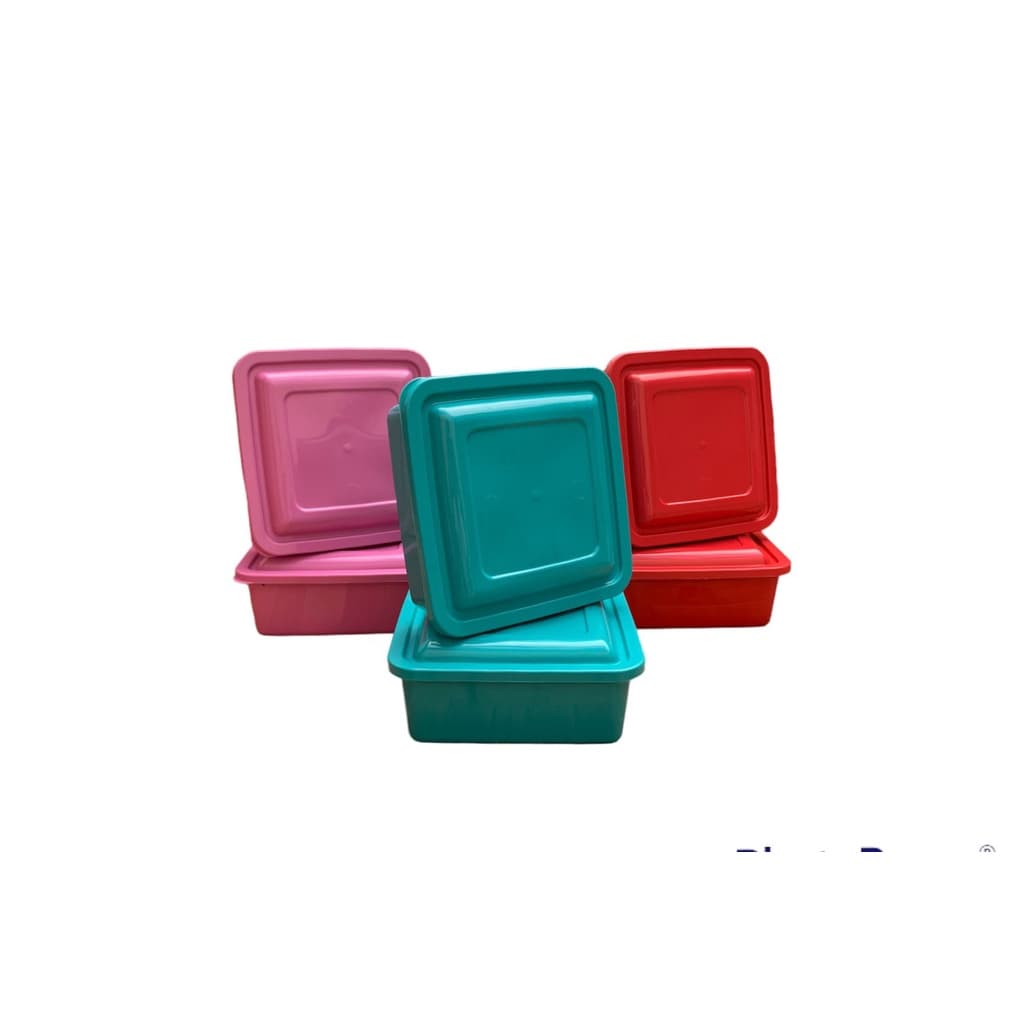 kit com 10 Pote Colors Quadrado 1,5L Plástico Porta Mantinmentos Pote com Tampa