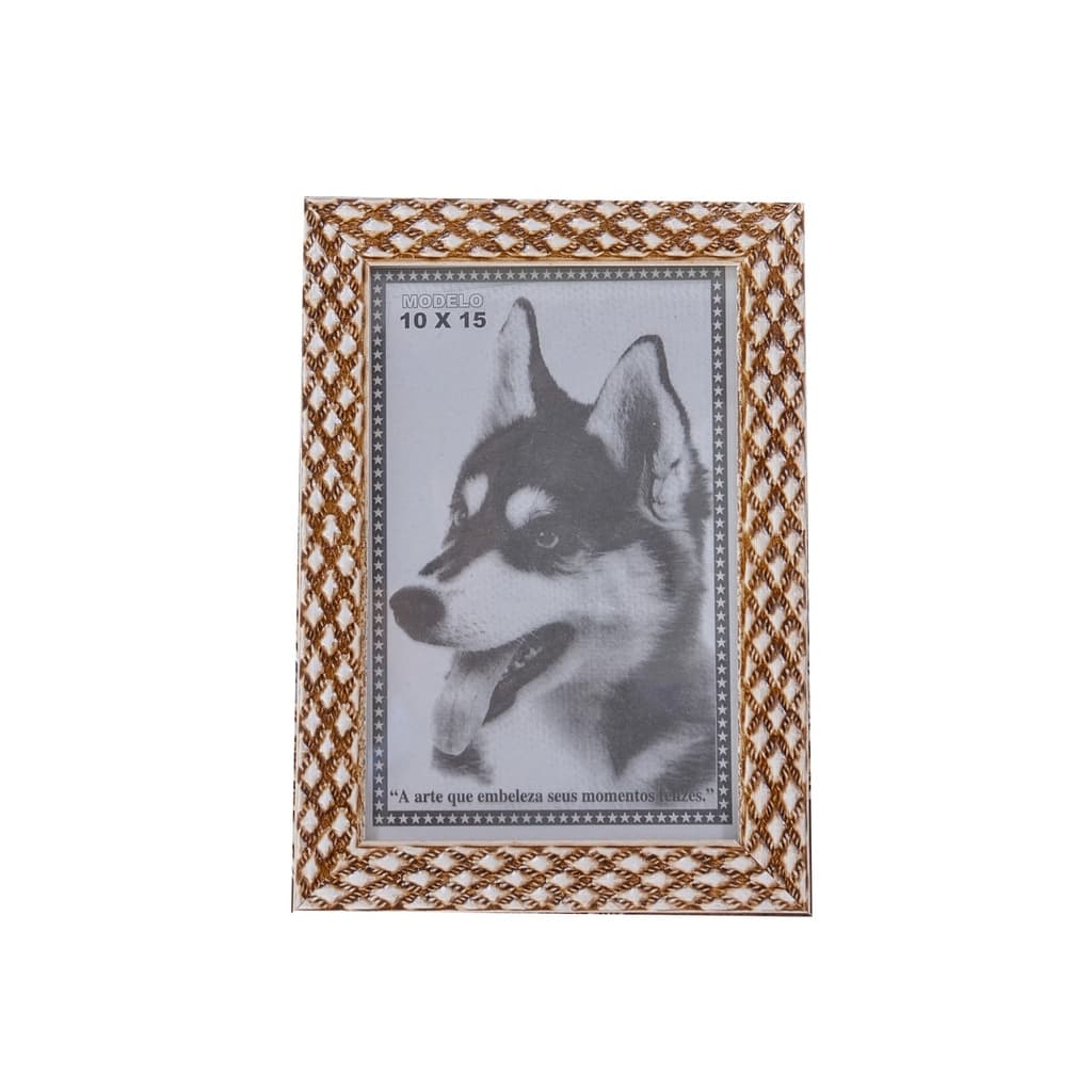 PORTA RETRATO MARROM CLARO 10X15 PVC MOLDURA ALTO RELEVO