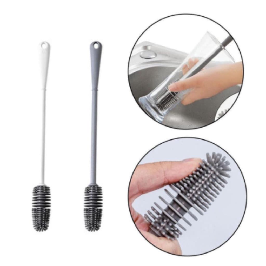 Limpa Copo Garrafa Silicone Escova Multiuso tamanho 33 cm