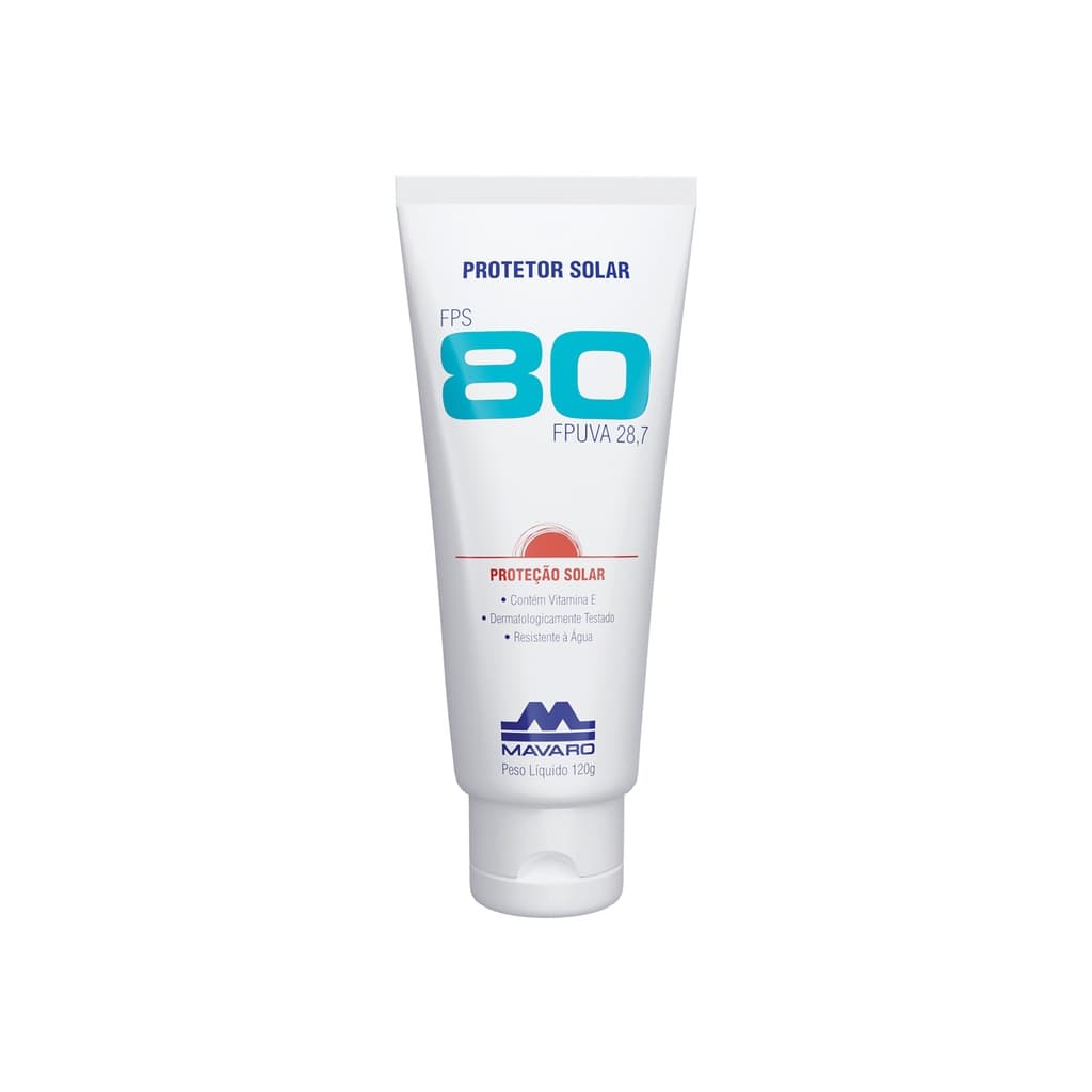 Protetor solar 120g  Mavaro fps 80 para o rosto e corpo todo