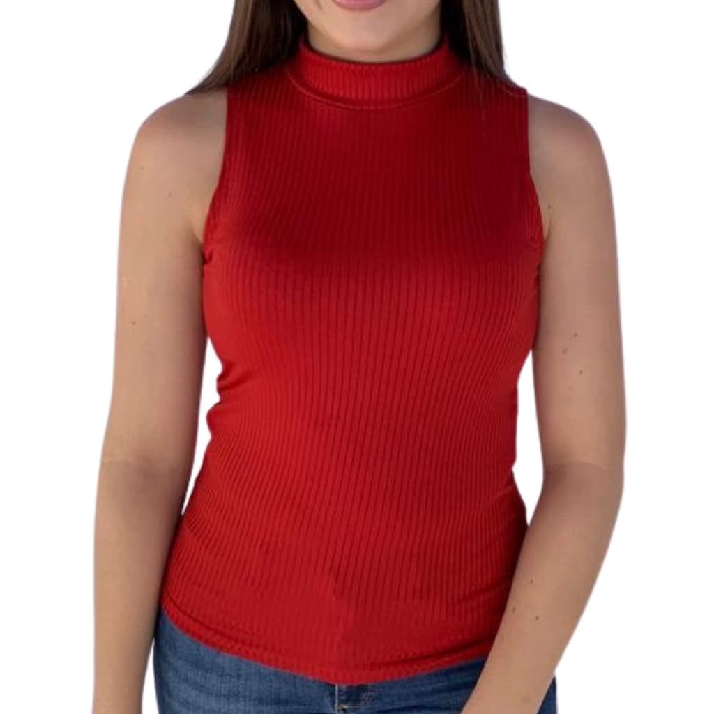 Blusa feminina canelada gola alta Regata feminina canelada