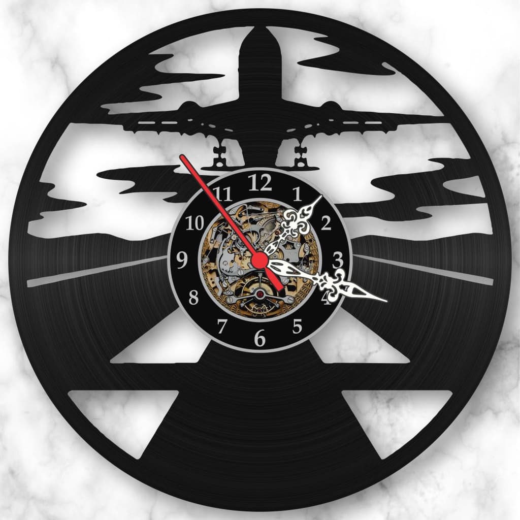 Relógio Parede Avião Aviação Pista Decolagem Disco Vinil Lp