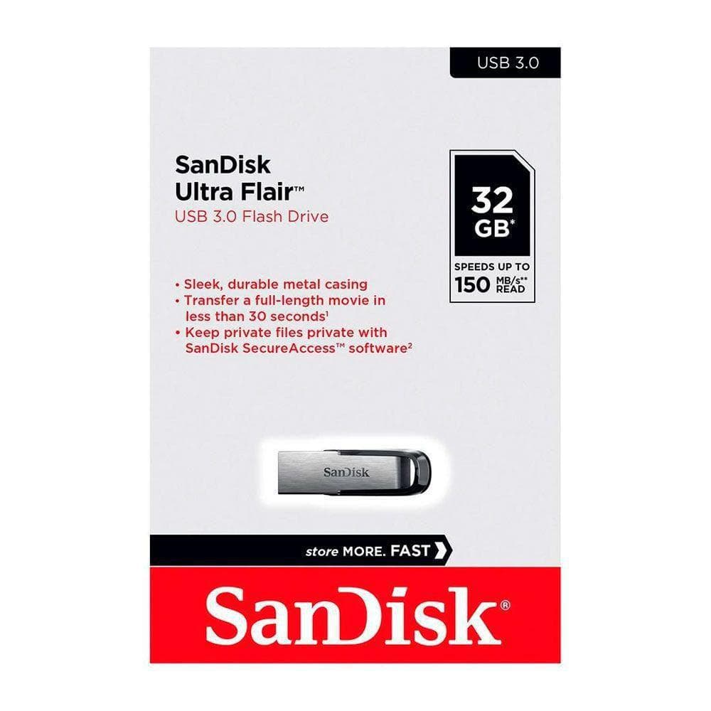 Pen Drive 32gb Ultra Flair USB 3.0 Flash Drive 150mbs Z73 Sandisk (Metal)