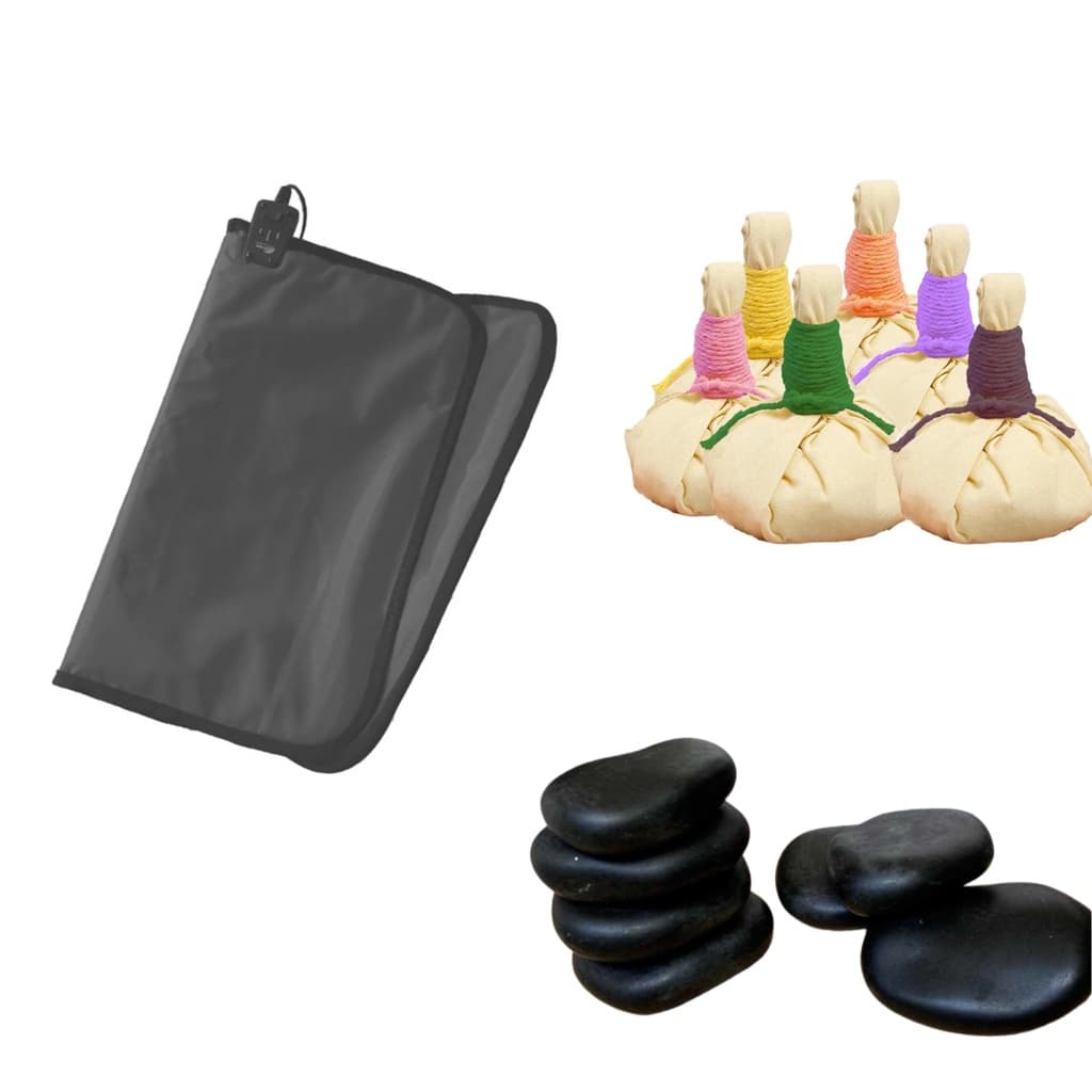 Kit Massagem 6 Basalto + Bolsa Térmica + Pindas