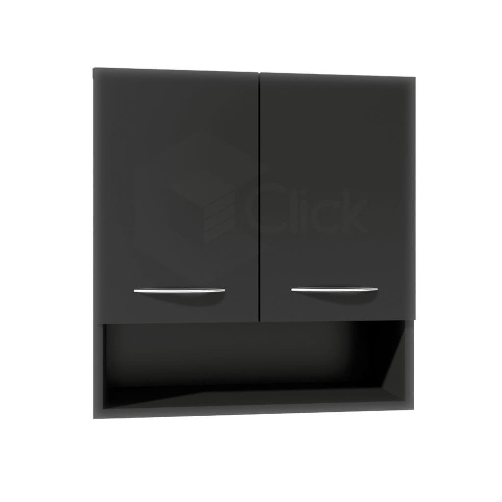 Armário Suspenso de 60 cm - Modular - Organização Inteligente - 2 Portas - Preto ou Branco
