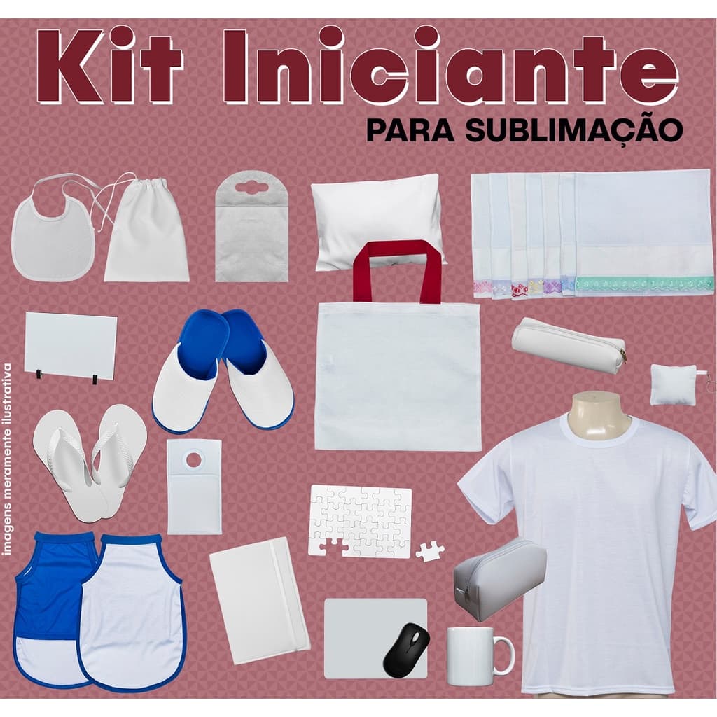 KIT INICIANTE MOSTRUARIO P/ SUBLIMAÇÃO- 20PEÇAS