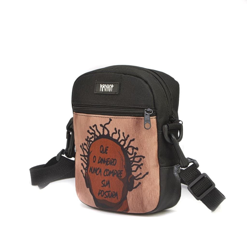 Shoulder Bag Estampa Kendrick Lamar Frase Postura Bolsa Transversal Rap Streetwear Preta