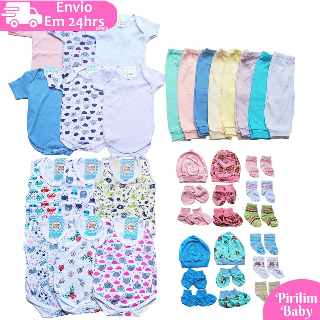 Kit 28 peças Maternidade Roupas de bebê Enxoval Menino ou Menina Preço Promocional