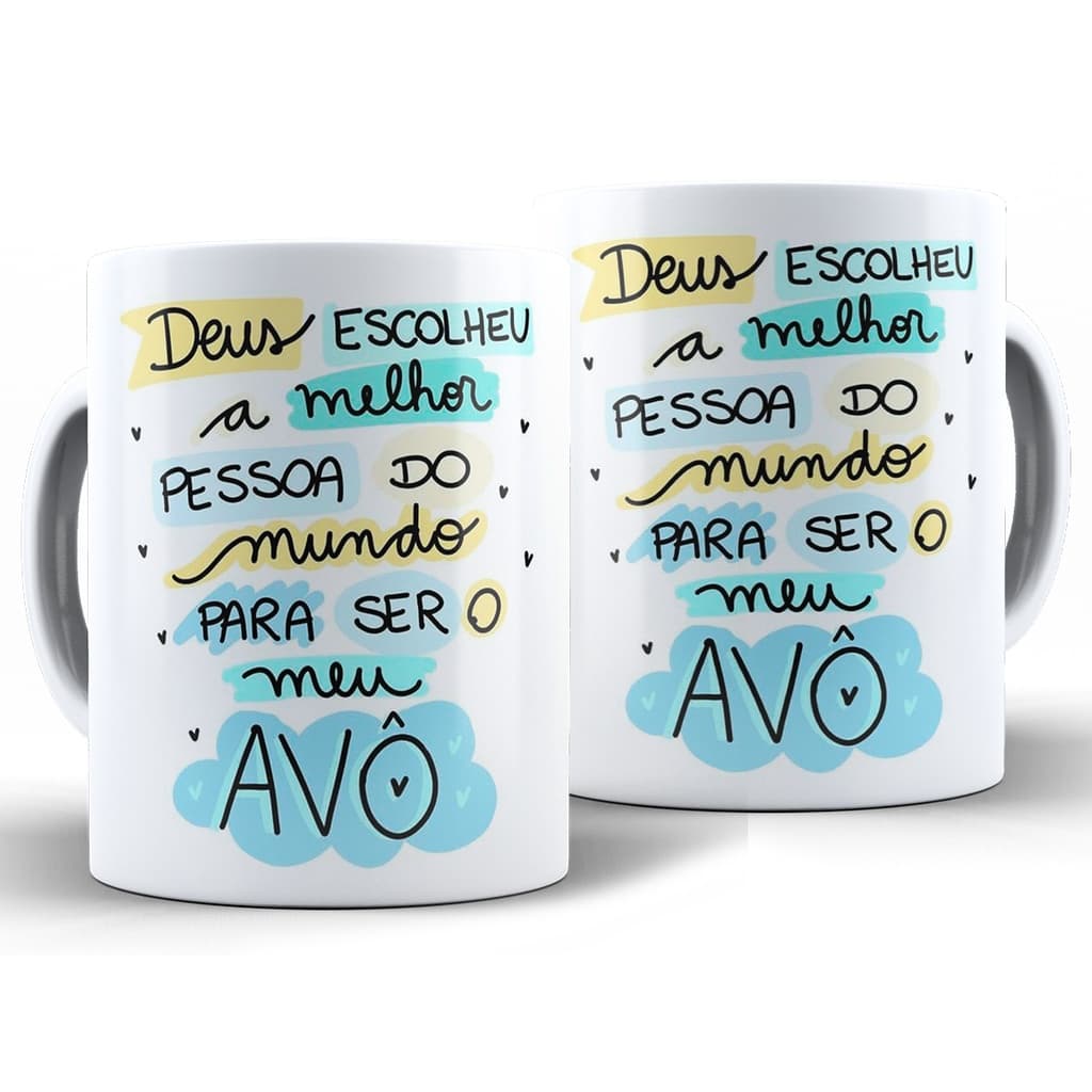 Caneca Frase Melhor Avô Personalizada Com Nome + Caixa - Xícara Divertida 325ML Cerâmica