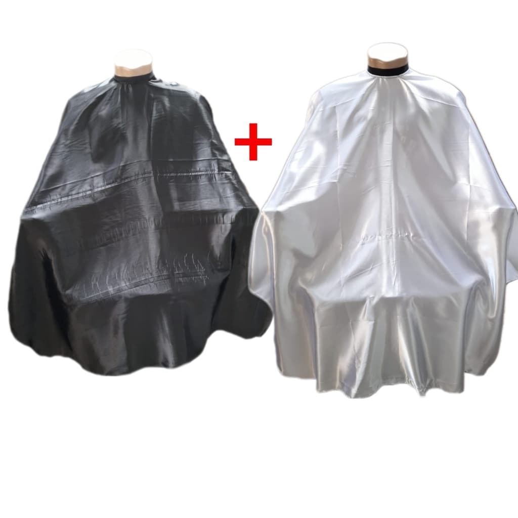 KIT Capa de Corte para Cabeleireiro BARBEIRO em Cetim FECHO ziper Top