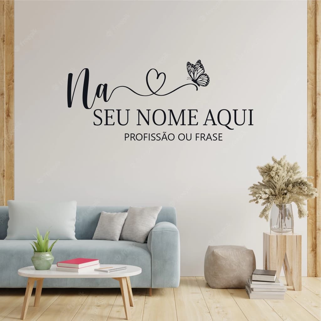 Adesivo de Parede Decorativo Nome Personalizado Studio Salão de Beleza Designer Make