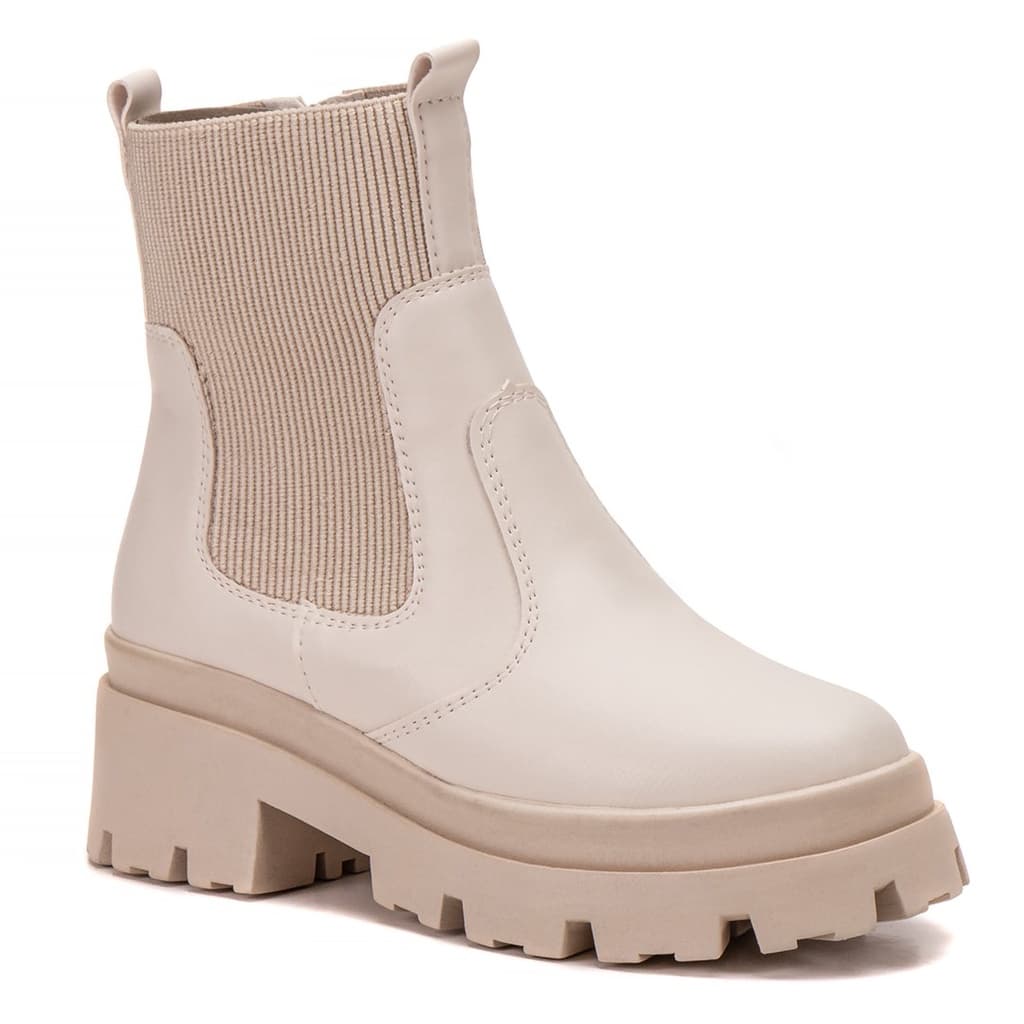 Bota Feminina Coturno Botinha Sola Tratorada Chelsea Macia Envio Já