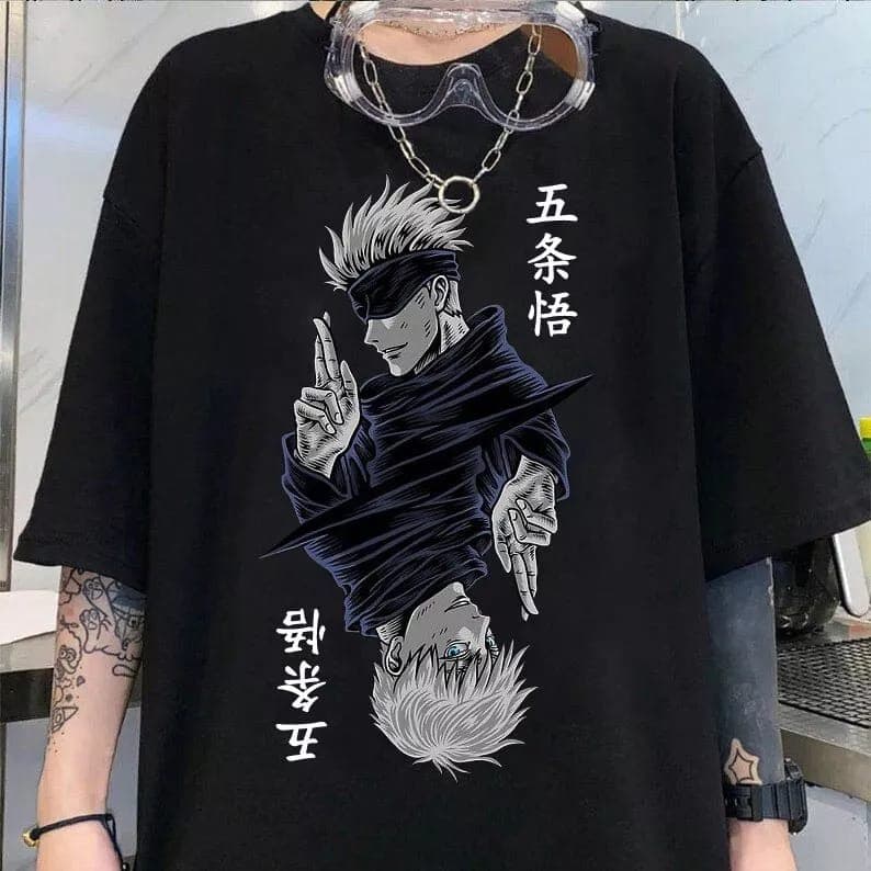 Camiseta Básica Anime Gojo Saturo Jujutsu Kaisen Mangá