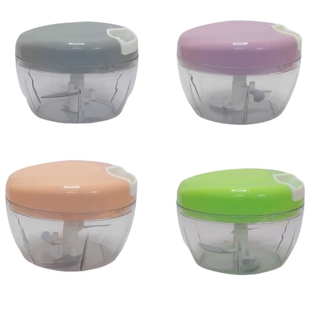 Processador de alimentos - manual - 3 Lâminas - aço Inox - 500ml - Triturador legumes verduras