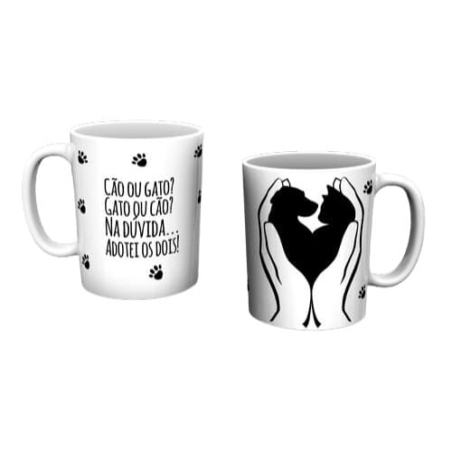 Caneca Personalizada Cachorro & Gato - Pet / Adoção