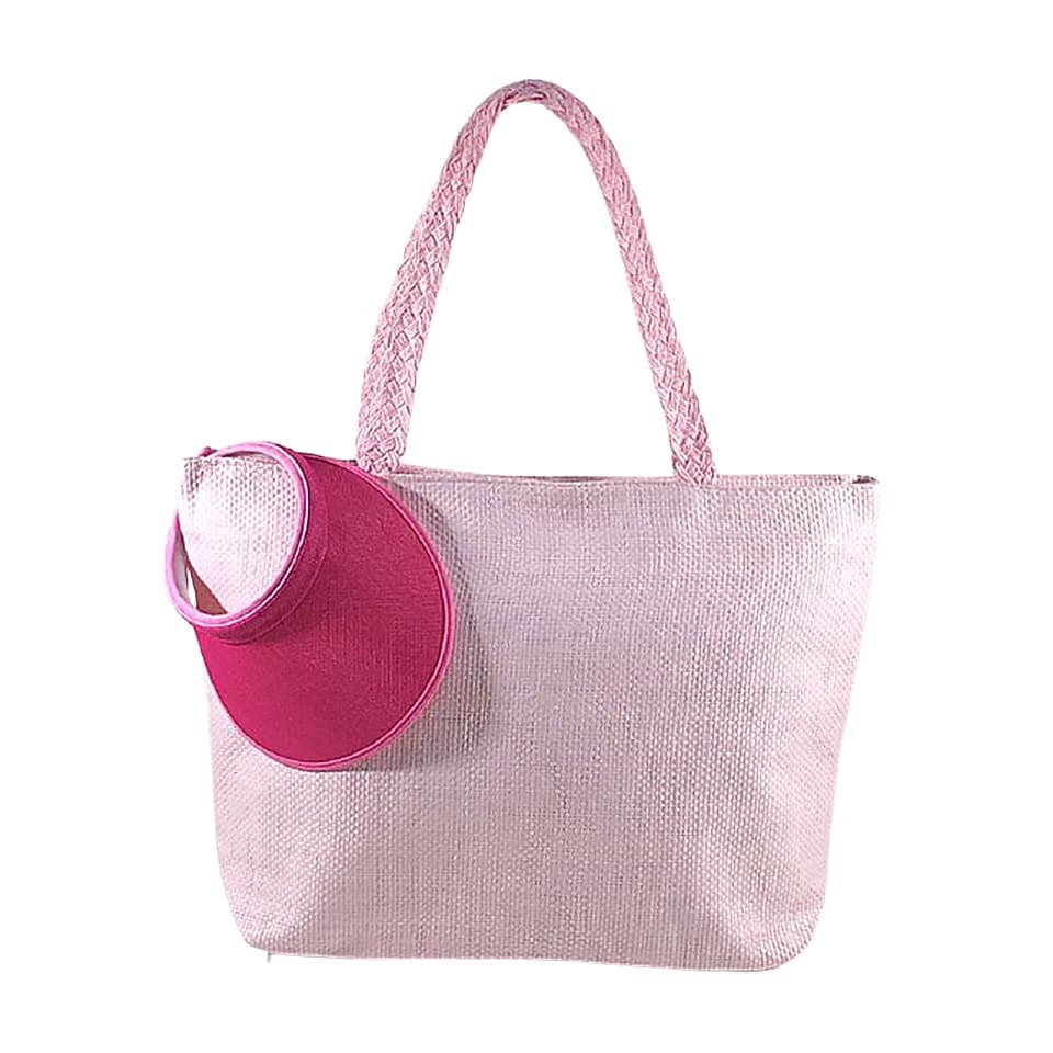 Bolsa de Praia com Viseira Alça Compras Feminina Ombro Passeio