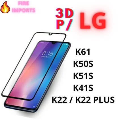 Película Vidro Temperado 3D LG K61 K41S K51S K50S K22 K22 PLUS Pelicula