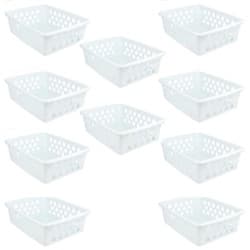 Kit 10 Cesto Organizador de gaveta Multiuso 12x6x16cm Pequeno Branco
