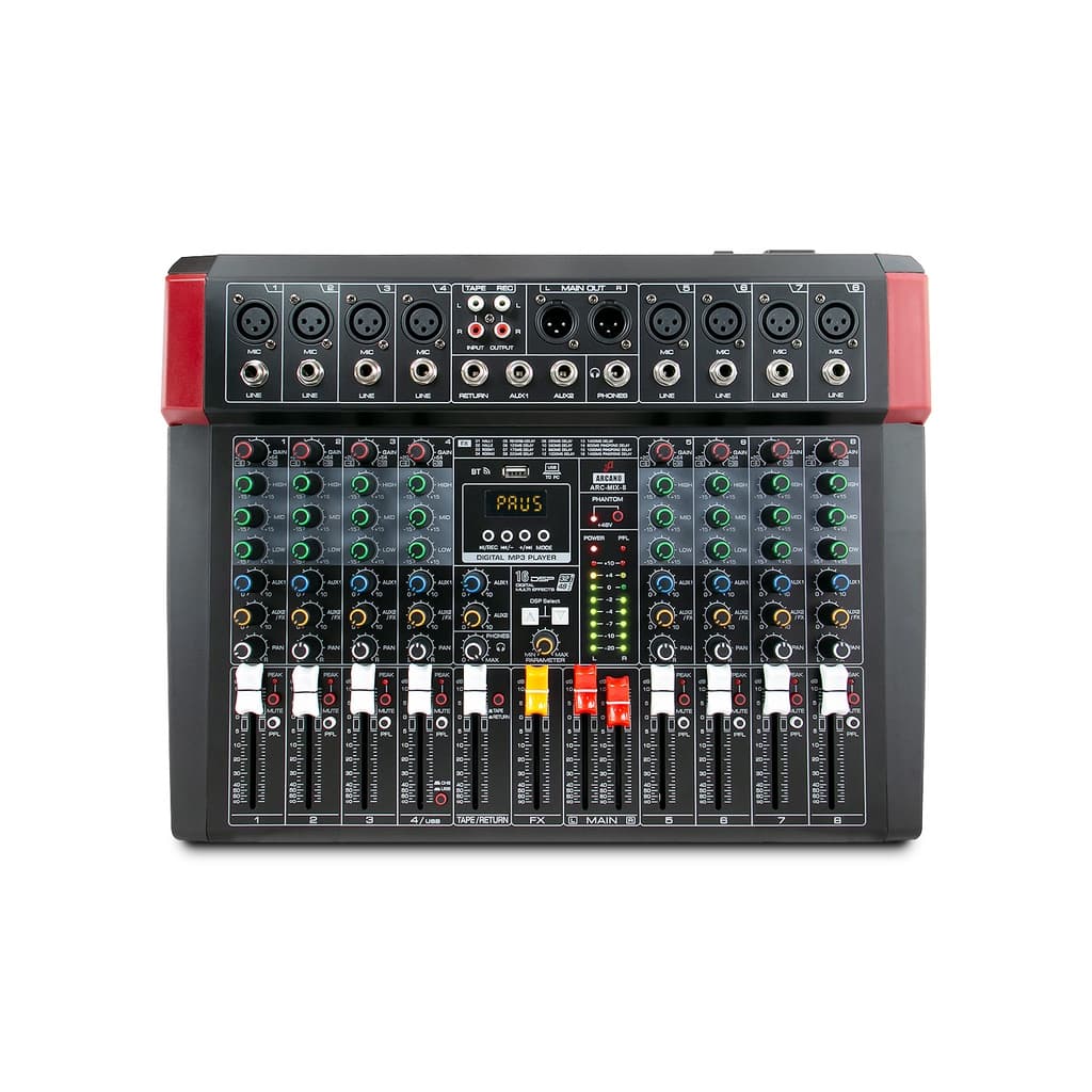 Mesa de som e interface USB Arcano ARC-MIX-8