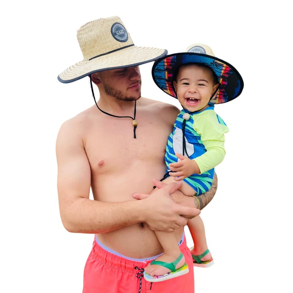 Kit Chapéu De Palha Pai e Filho Praia Surf Saida Combinando Estiloso Mãe E Filha