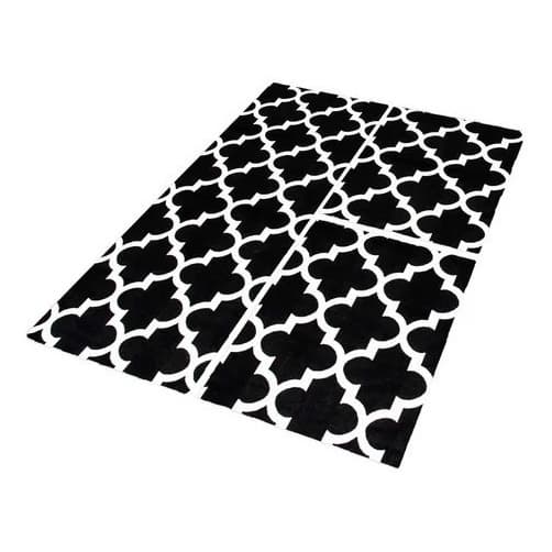 Jogo de Passadeira Para Cozinha 3 pecas Em Jacquard Geometrico Com Base Em Antiderrapante