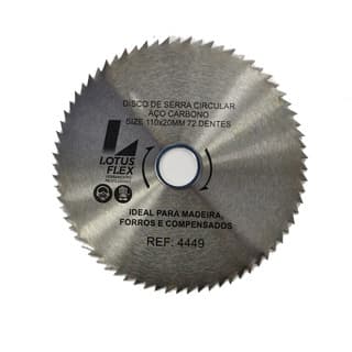 Disco De Serra Aço Carbono 110mm X20mm 72 Dentes Ideal para Madeira Forro e Compensado
