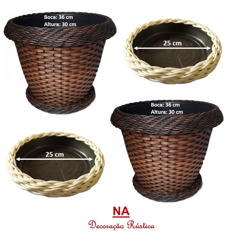 2 vaso de flor com prato grandes + pratos de 25 cm