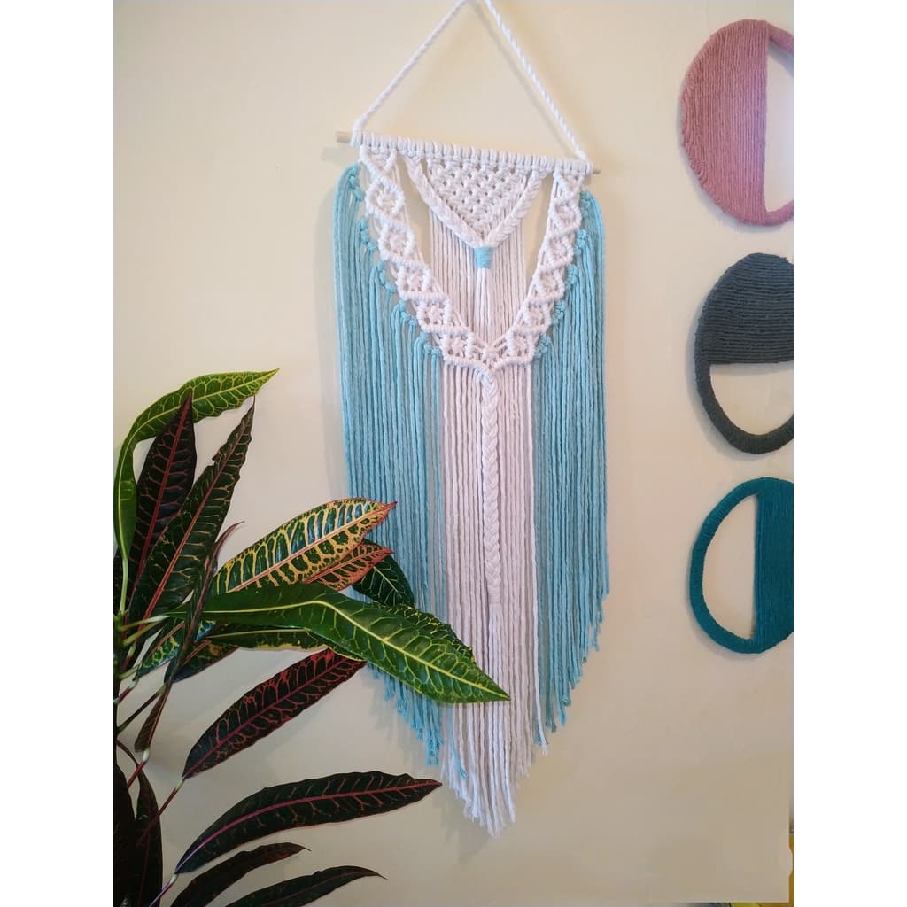 Painel Blue Dream , painel decorativo em Macrame
